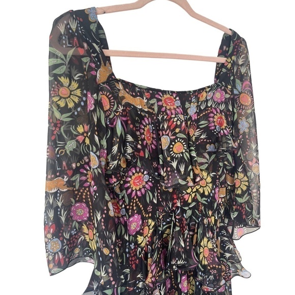 La DoubleJ Sissi Tiered Ruffle Midi Dress Babe in Silk Chiffon XS - Picture 14 of 17